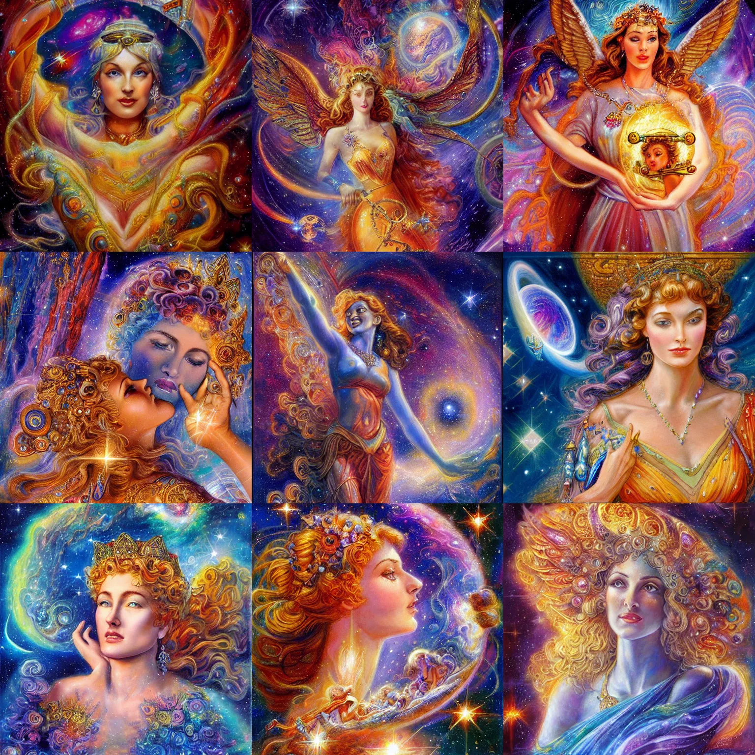 Prompt: goddess of hubble space telescope images by senior concept artist josephine wall, trending on art station
