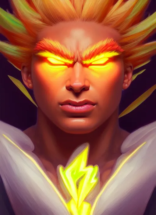 Image similar to symmetry!! portrait of blanka with lightning, street fighter, global illumination!! intricate, elegant, highly detailed, digital painting, artstation, concept art, smooth, sharp focus, illustration, art by artgerm and greg rutkowski and alphonse mucha