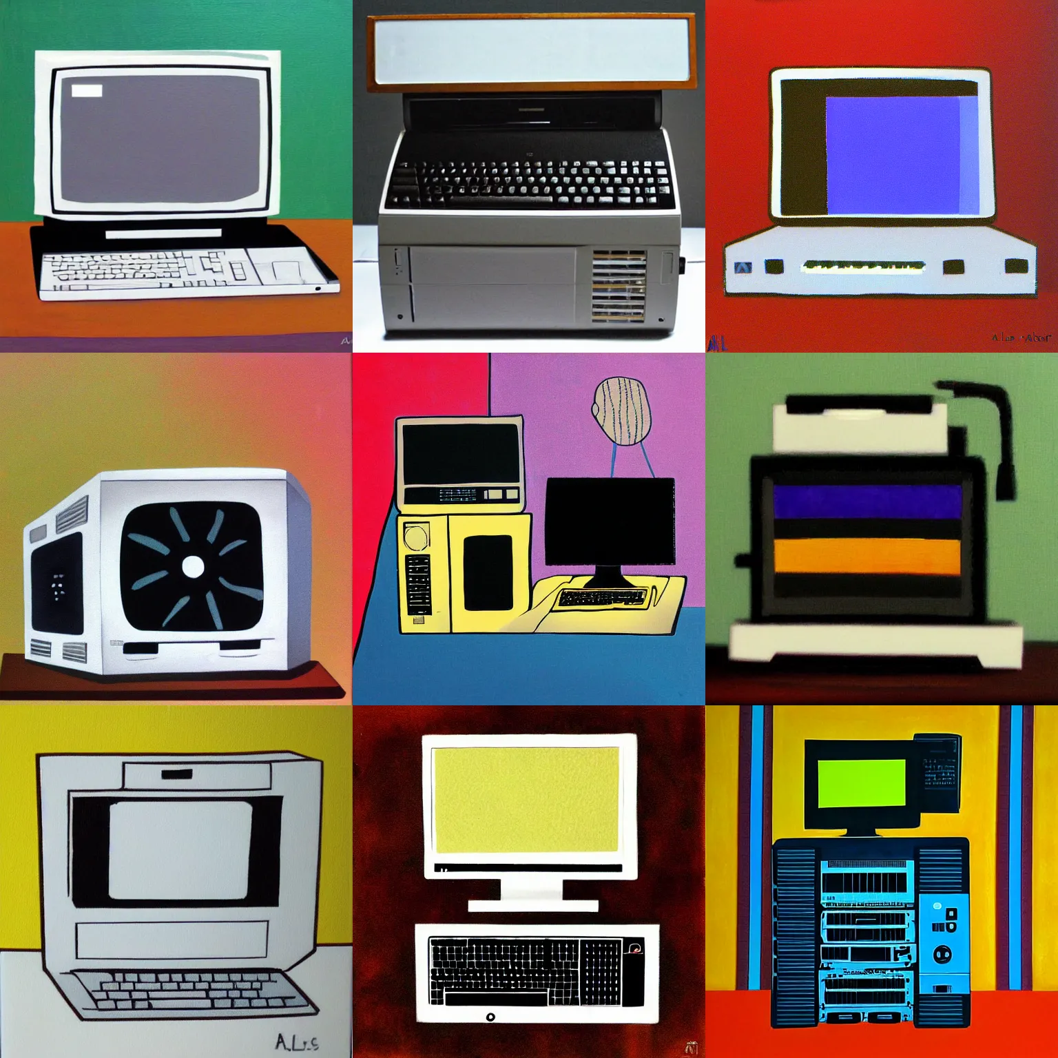 Prompt: old computer, artwork by Albers Anni