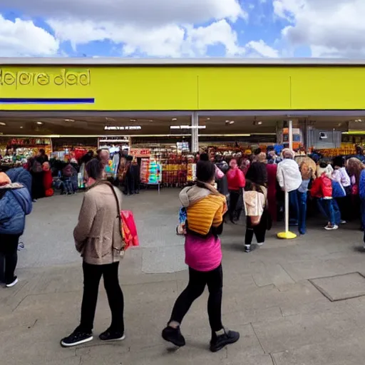 Image similar to Holy supermarket queue