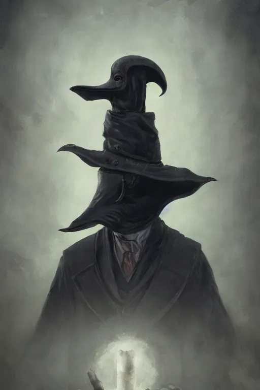 Prompt: A fancy portrait of a 1300's Plague Doctor by Greg Rutkowski, Sung Choi, Mitchell Mohrhauser, Maciej Kuciara, Johnson Ting, Maxim Verehin, Peter Konig, Bloodborne, 8k photorealistic, cinematic lighting, HD, high details, dramatic, dark atmosphere, trending on artstation