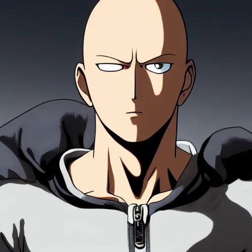 Image similar to Realistic one punch man, 4k, high detailed