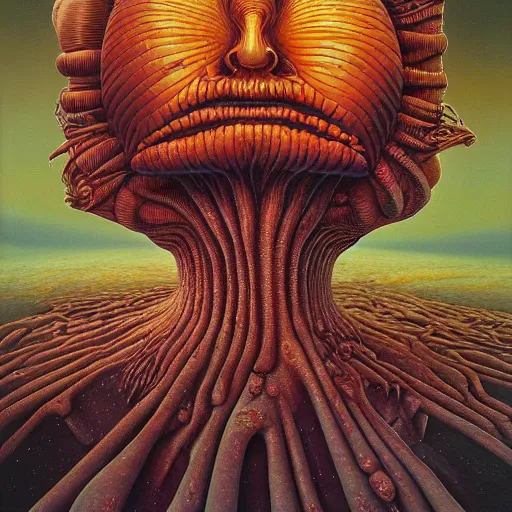 Image similar to the queen of pluto by jacek yerka, alex gray, zdzisław beksiński, dariusz zawadzki, jeffrey smith and h.r. giger, oil on canvas, 8k highly professionally detailed, trending on artstation