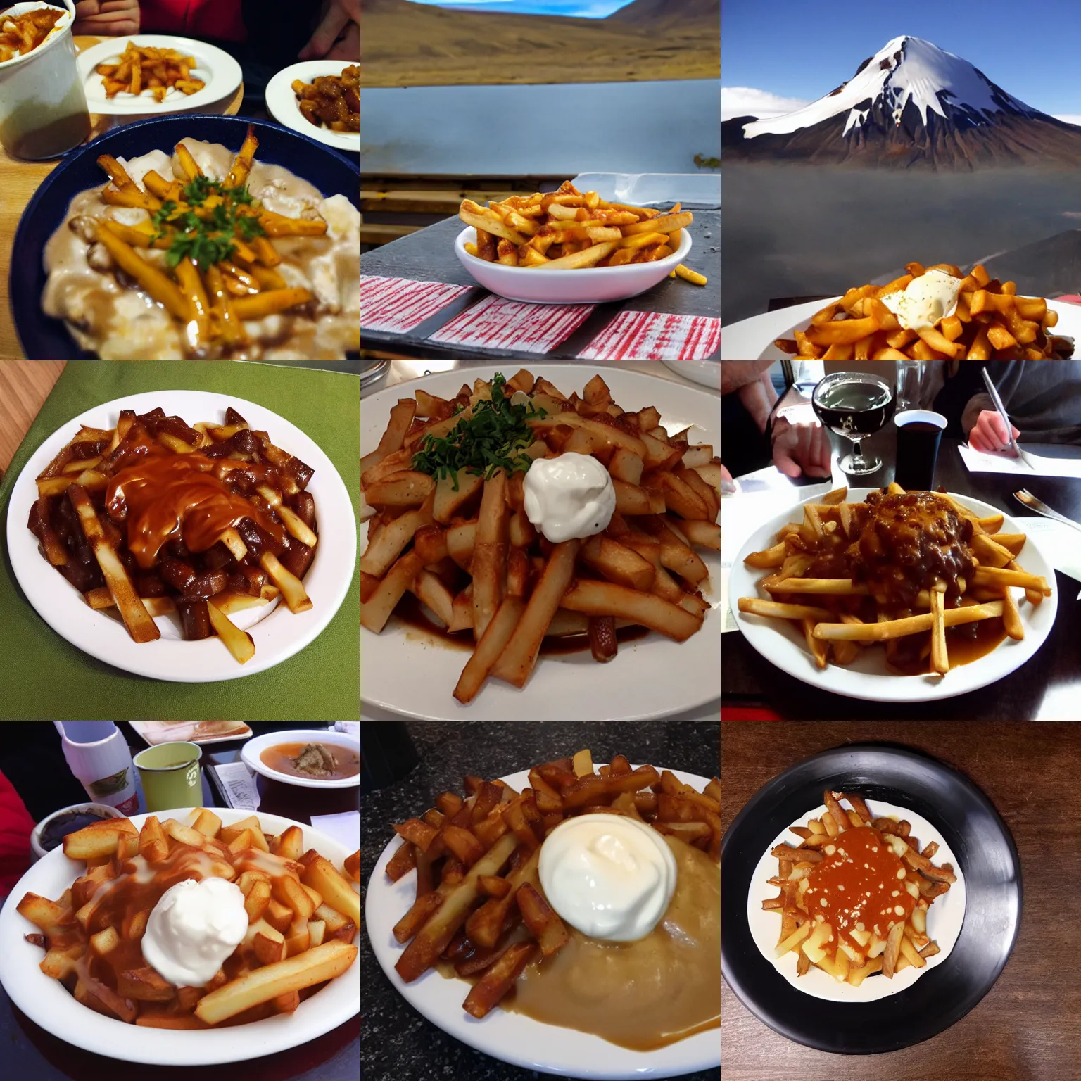 Prompt: poutine ( the canadian meal ) from ngauruhoe, mordor