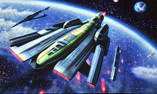 Image similar to spaceship, legend of galactic heroes, noriyoshi ohrai