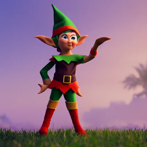 Image similar to doby the elf, clash royal style characters, unreal engine 5, octane render, detailed, cinematografic, cinema 4 d