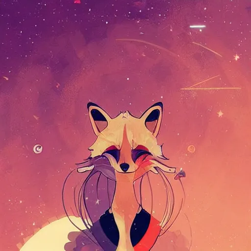 Image similar to space fox holding a planet, digital art, by conrad roset, trending on artstation, highly detailed