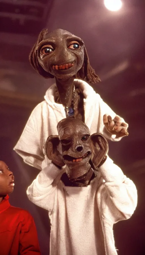 Image similar to e. t. snoop dog, cinema still