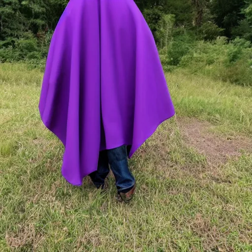 Prompt: purple cloak, full body, creepy