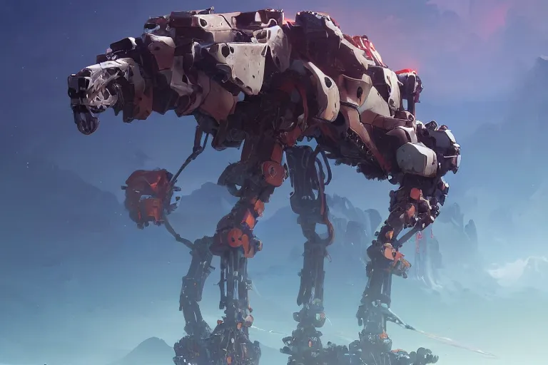 Image similar to longleg machine mecha animal beast robot of horizon forbidden west horizon zero dawn bioluminiscence, behance hd by jesper ejsing, by rhads, makoto shinkai and lois van baarle, ilya kuvshinov, rossdraws global illumination