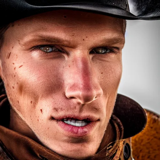 Prompt: Jerma985 as a cowboy, headshot photography, macro photography, HD