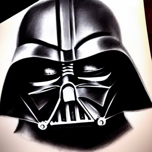 Prompt: Charcoal sketch of Darth Vader, trending, masterpiece, artstation, hyperdetailed
