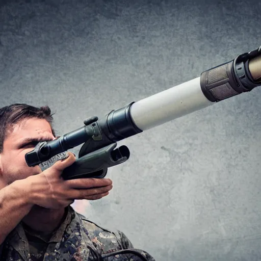 Image similar to a rocket launcher explosive deer military animal beast, huge, powerful, rocket, launcher, scary, anger, rage, canon eos c 3 0 0, ƒ 1. 8, 3 5 mm