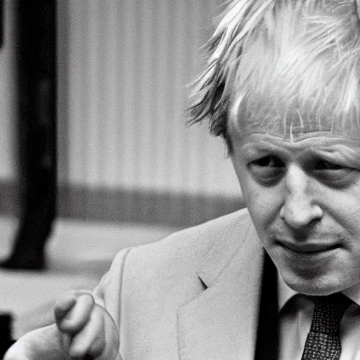 Prompt: Boris Johnson Shoplifting CCTV camera footage