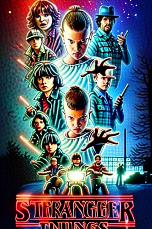 Stranger Things Season 5 Poster, high resolution, all, Stable Diffusion