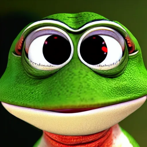 Image similar to Pepe the Frog rendered in unreal engine