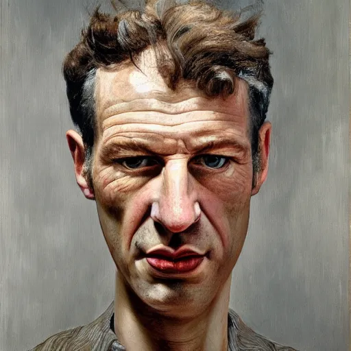 Prompt: high quality high detail painting by lucian freud, hd, portrait of an upset thief, photorealistic lighting