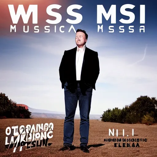 Prompt: music cover for elon musk, 4 k quality