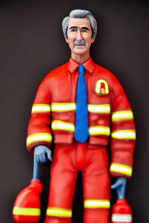 Image similar to a plasticine model of randy mantooth as a fire fighter dramatic lighting, 8 k, beautiful, rich colours, highly detailed photograph