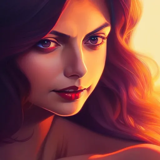 Prompt: Morena Baccarin as a beautiful blonde girl, intricate, highly detailed, digital painting, artstation, official media, anime key visual, concept art, rich vivid colors, ambient lighting, sharp focus, illustration, art by Artgerm, Makoto Shinkai, Ilya Kuvshinov, Lois Van Baarle, and Rossdraws
