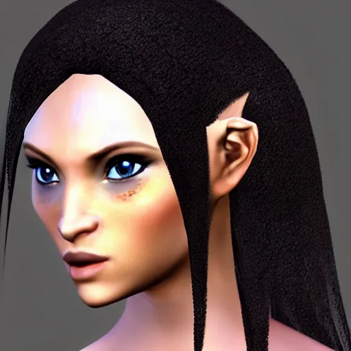 Prompt: a beautiful avatar hair from the second life video game : :