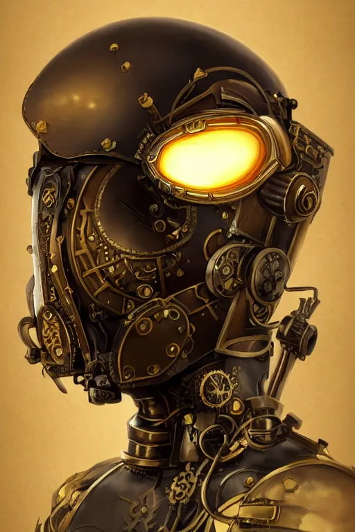 Image similar to steampunk helmet fantasy art mask robot ninja stylized digital illustration sharp focus, elegant intricate digital painting artstation concept art global illumination ray tracing advanced technology chaykin howard and campionpascale and cooke darwyn and davis jack