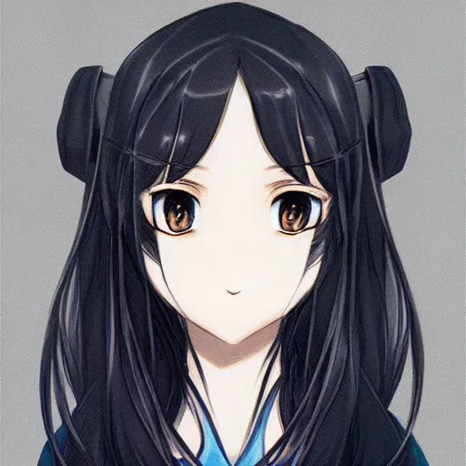 Image similar to full headshot portrait of a girl with long black hair, wearing a surgical mask, drawn by ATDAN, by Avetetsuya Studios, attractive character, colored sketch anime manga panel, trending on Pixiv