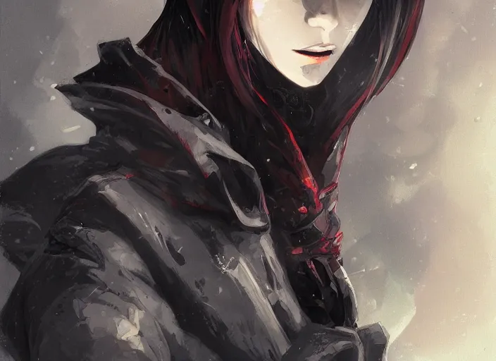 Image similar to portrait of a vampire rogue, intricate, headshot, key visual, conceptart, ambient lighting, highly detailed, digital painting, artstation, concept art, sharp focus, by makoto shinkai and akihiko yoshida and greg manchess