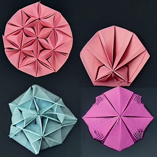 Prompt: origami spherical wind diatom