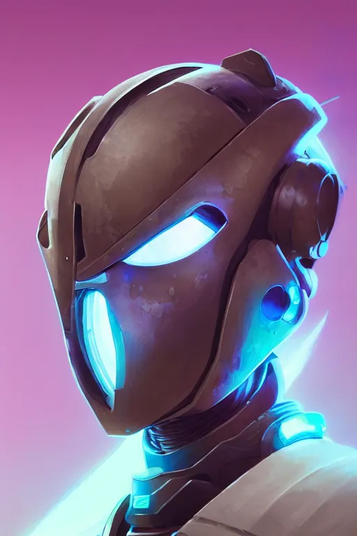 Image similar to epic mask helmet robot ninja portrait stylized as fornite style game design fanart by concept artist gervasio canda, behance hd by jesper ejsing, by rhads, makoto shinkai and lois van baarle, ilya kuvshinov, rossdraws global illumination radiating a glowing aura global illumination ray tracing hdr render in unreal engine 5