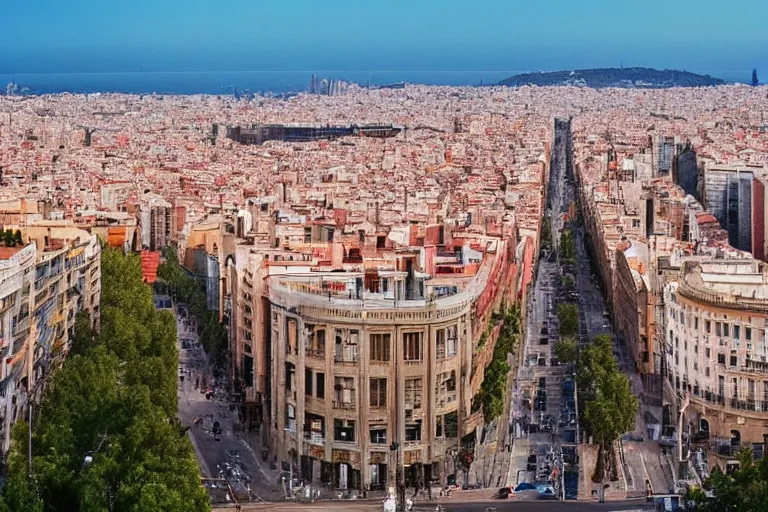 Prompt: a beautiful view from barcelona
