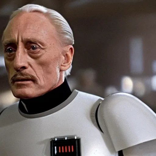 Prompt: tywin lannister as a imperial officer in star wars, movie still, epic quality, cinematic, 4 k, atmospheric