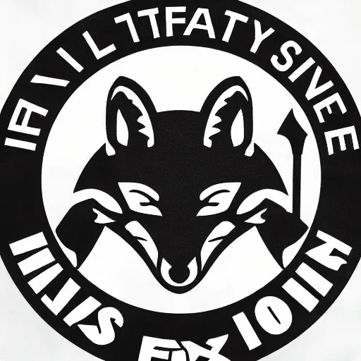 Image similar to military logo that involves foxes, gray and black color scheme