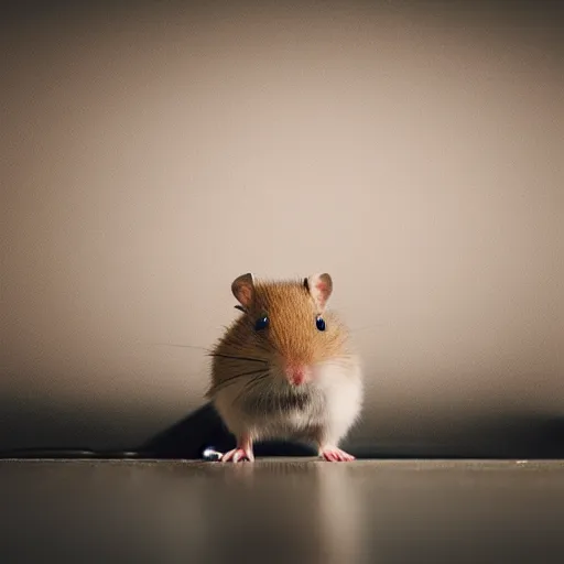 Prompt: photo of a hamster, dimly lit cinema corridor, various poses, unedited, soft light, sharp focus, 8 k