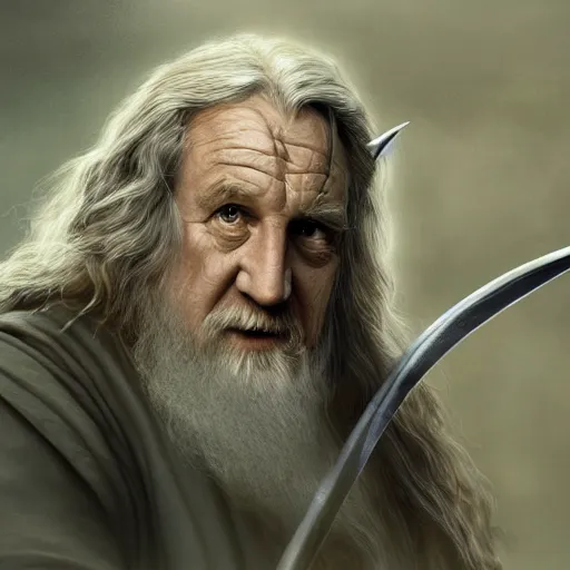 Prompt: Movie still of Gérard Depardieu as Gandalf in the Lord of the Rings in the Shire, fantasy, highly detailed, digital painting, artstation, concept art, sharp focus, illustration, art by Tony Sart and artgerm and randy vargas