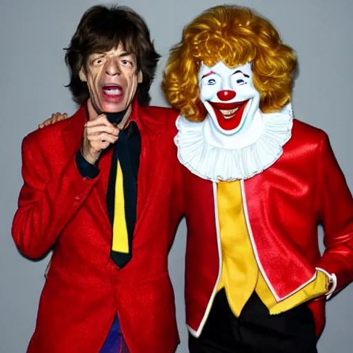 Prompt: mick jagger ronald mcdonald