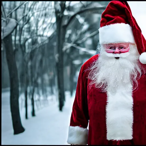 Prompt: Halloween Santa Claus, cinematic, award winning photography