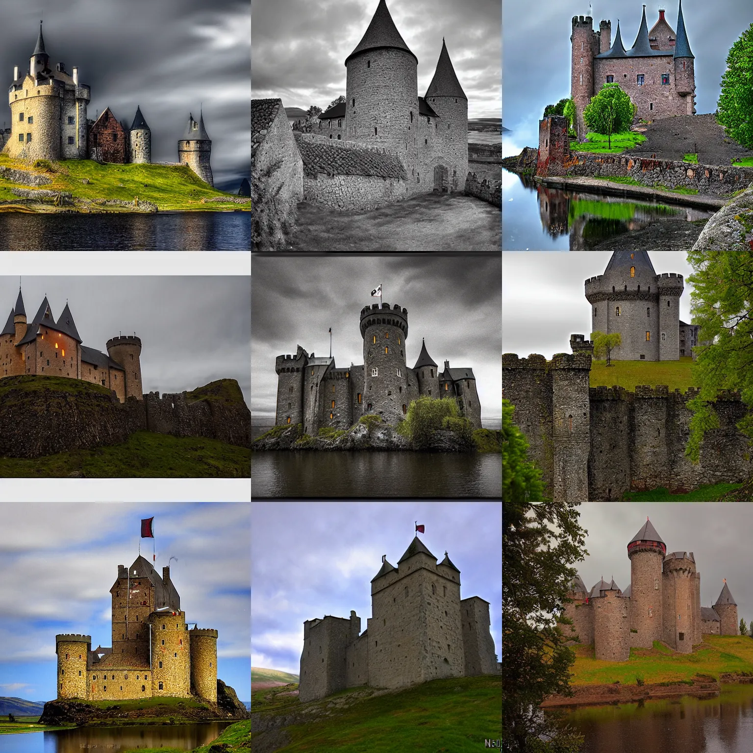 Prompt: medieval castle, by einar hakonarson