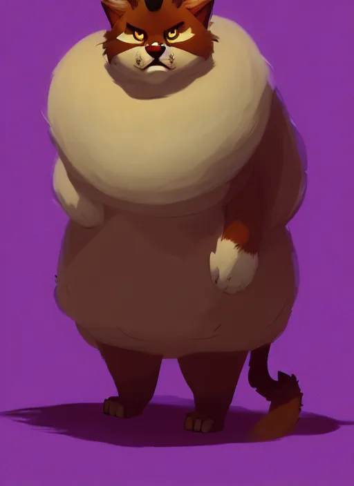 Prompt: a big fluffy cat by cory loftis, trending on artstation