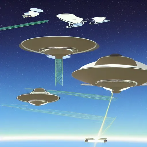 Image similar to A detailed schematic of a UFO propulsion system