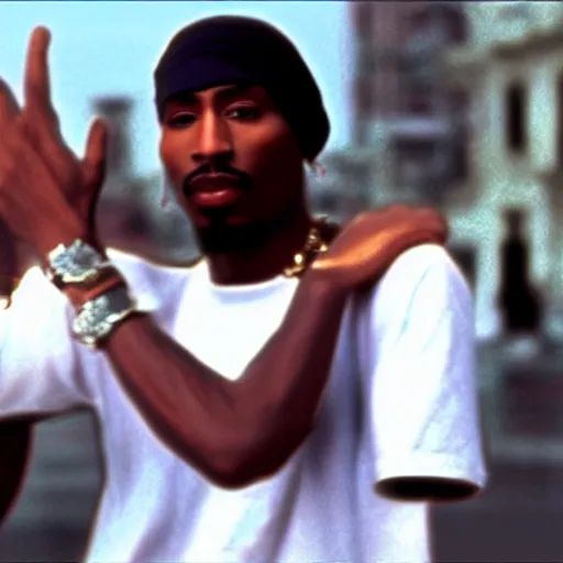 Prompt: tupac footage in cuba, uhd, hyper realistic, 4 k, hyper and extremely detail, style by steve mccury and annie leibovitz