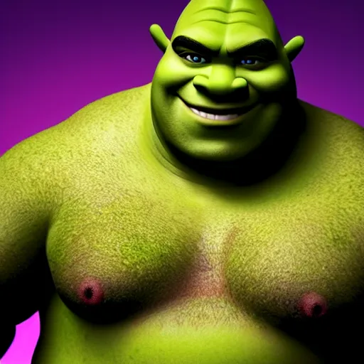 Prompt: muscular shrek with red glowing eyes, highly detailed, high quality, hd, 4 k, 8 k, canon 3 0 0 mm, professional photographer, 4 0 mp, lifelike, top - rated, award winning, realistic, sharp, no blur, edited, corrected, trending