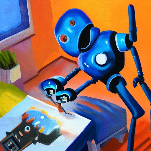 Prompt: a robot painting a dream