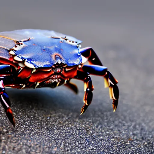 Image similar to photo of crab skateboarding 4 k