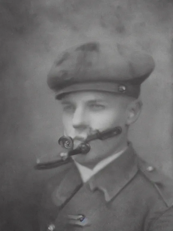 Image similar to portrait of rorschach, ww1 photo, grainy, high detail, high resolution,