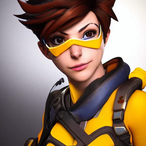 Image similar to tracer from overwatch as a real person, cinematic, volumetric lighting, f 8 aperture, cinematic eastman 5 3 8 4 film, photorealistic
