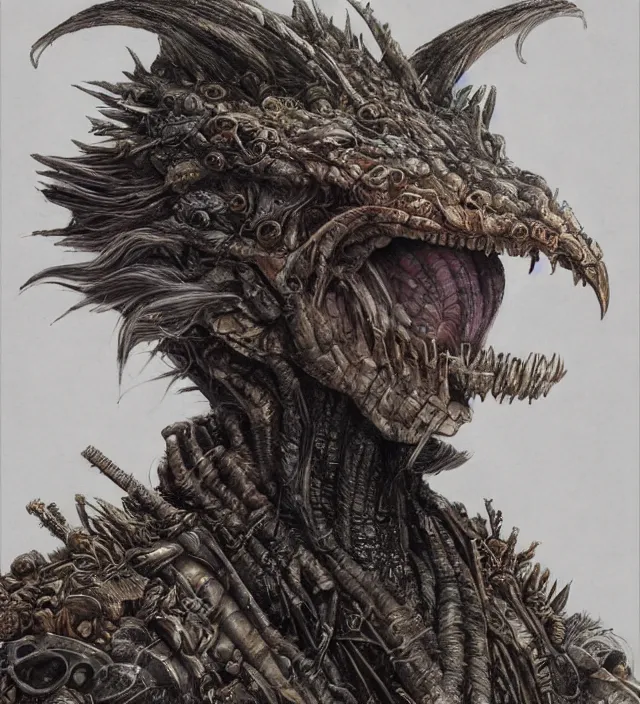 Prompt: hyper realistic portrait of postapocalyptic quetzalcoatl, cinematic, symmetric, dark crystal, artstation, cgsociety, alan lee, brian froud, jean baptiste monge, scott radke