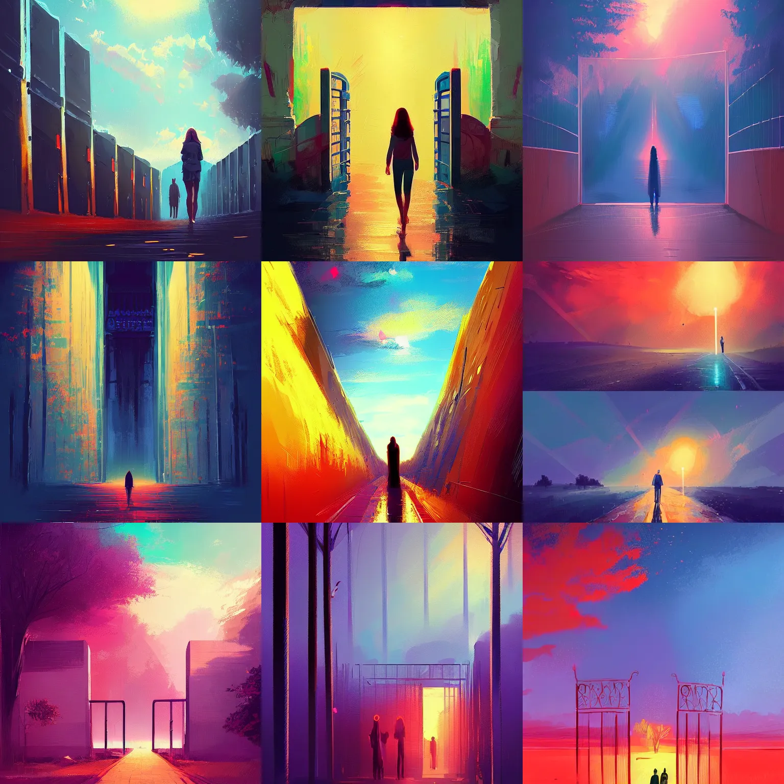 Prompt: standing before the gates of god's heaven, by alena aenami, digital art, concept art, trending on artstation