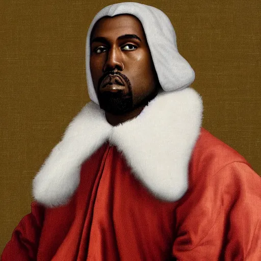 Image similar to A Renaissance portrait painting of Kanye West