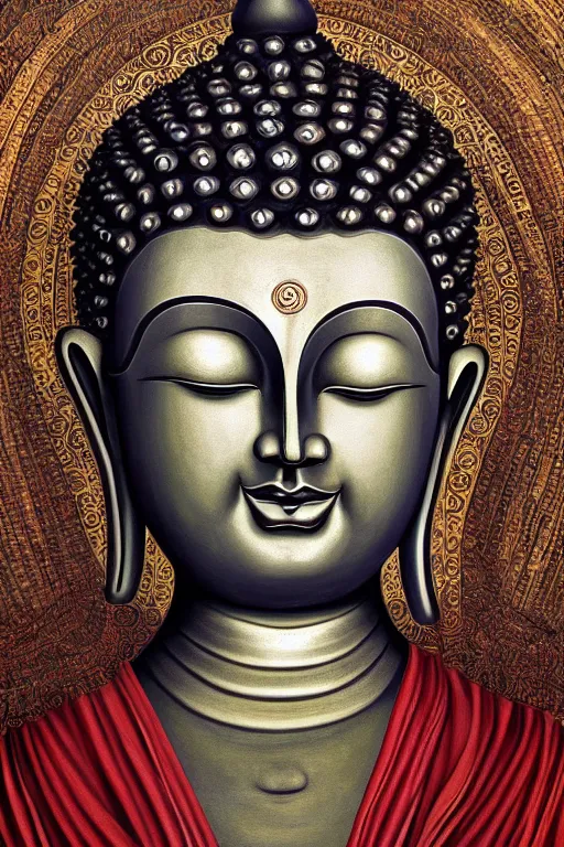 Prompt: The Buddha oil on canvas, intricate, portrait, 8k highly professionally detailed, HDR, CGsociety